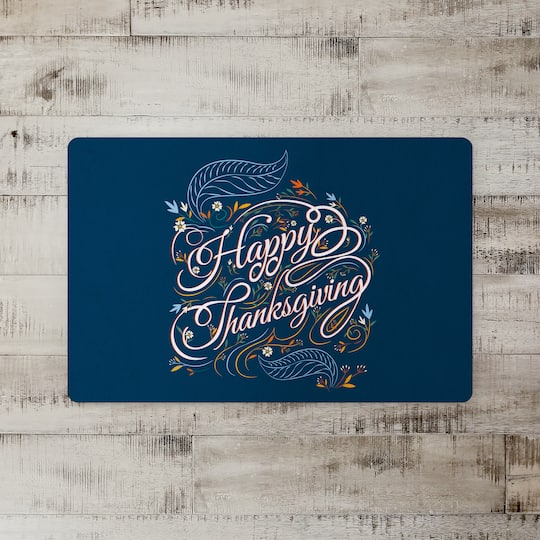 Happy Thanksgiving Script Floor Mat